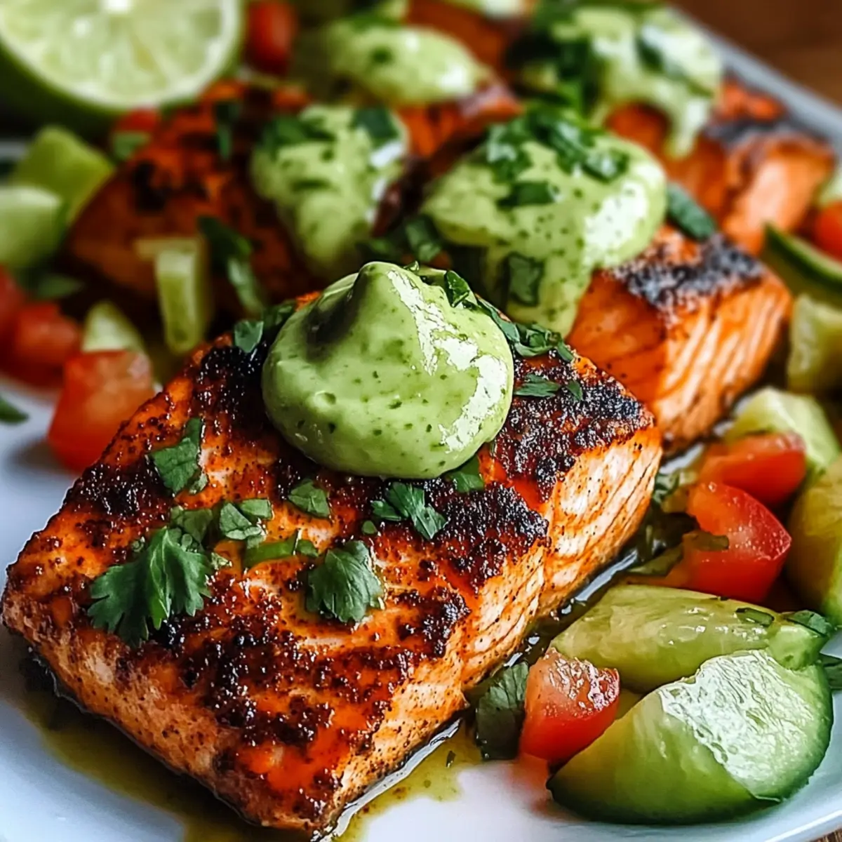 Cajun Lachs Avocado Limette