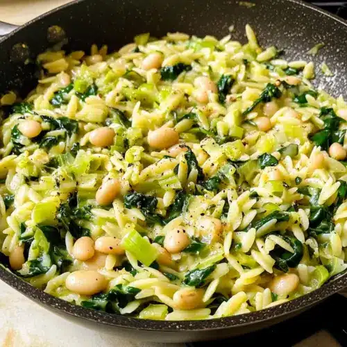 Zitronige Lauch-Orzo