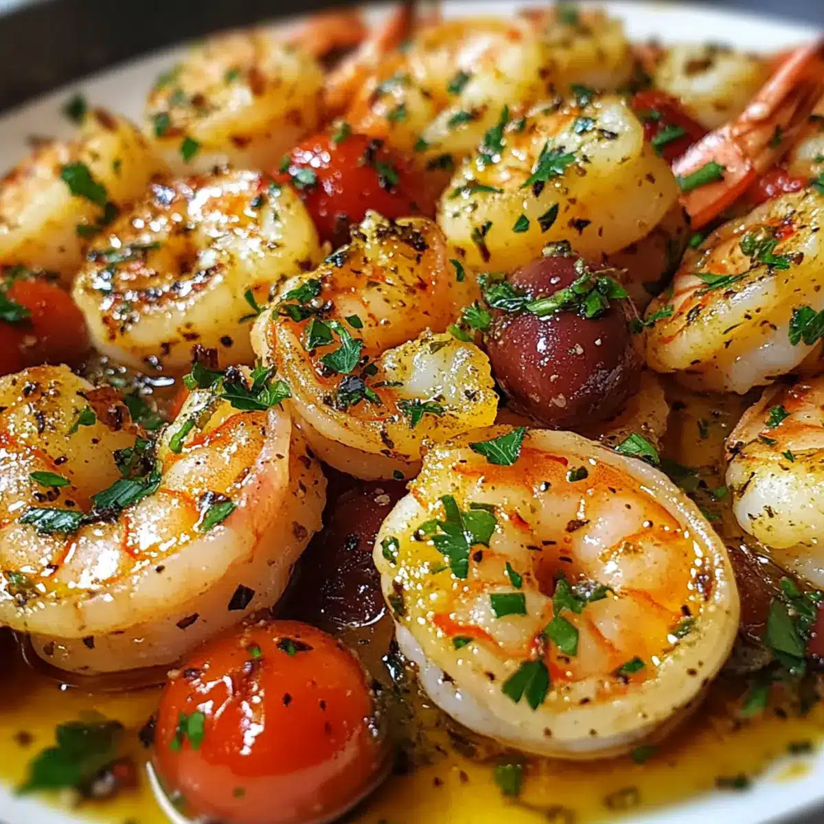 Mittelmeerkreis-Shrimps-Pfanne