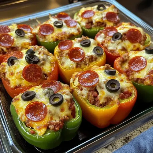 Pizza gefüllte Paprika