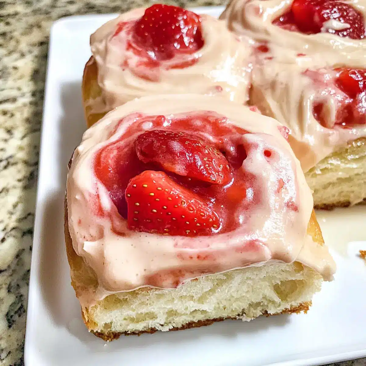 Erdbeer-Sauerteig-Süßbrötchen