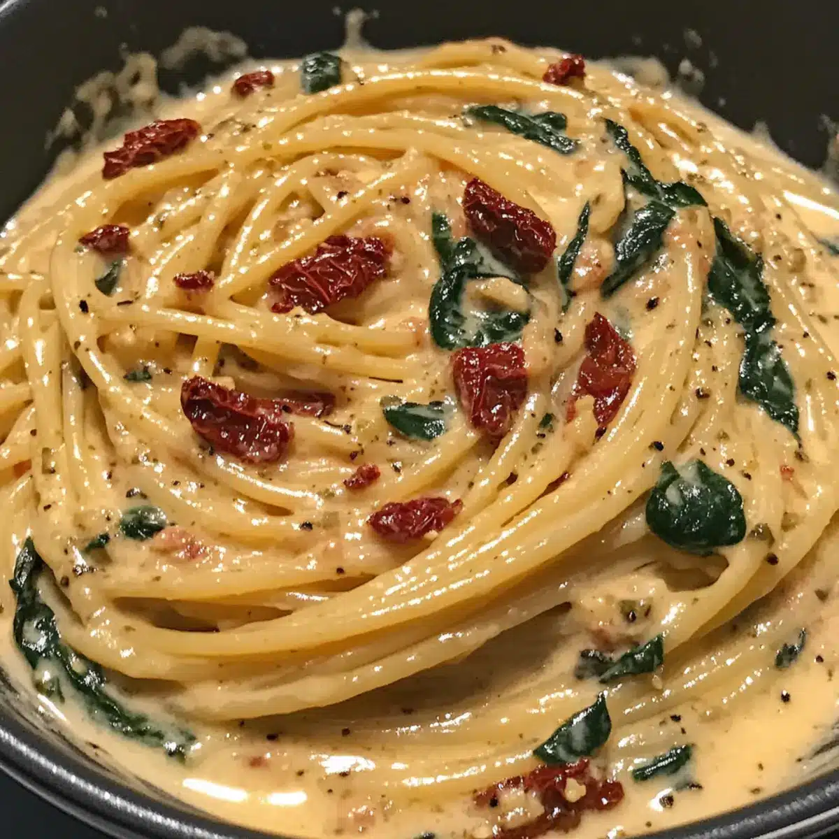 Spaghetti und Spinat