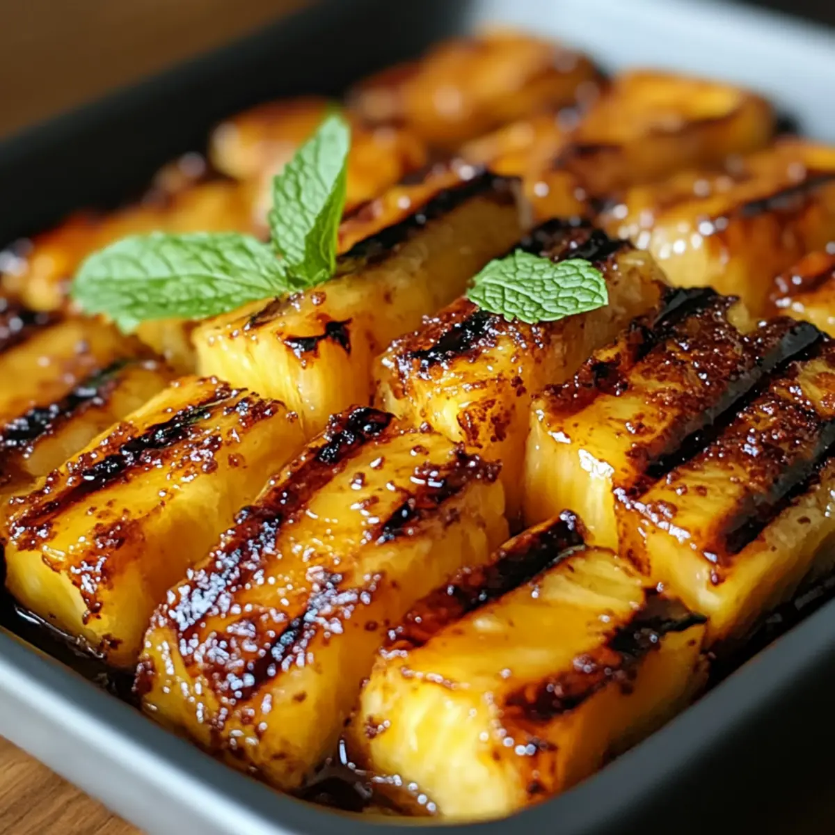 Brauner Zucker Gegrillte Ananas