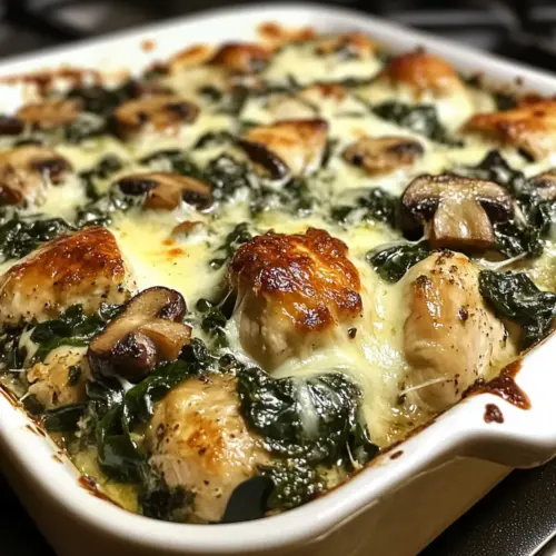 Hühnchen Spinat Pilz Auflauf