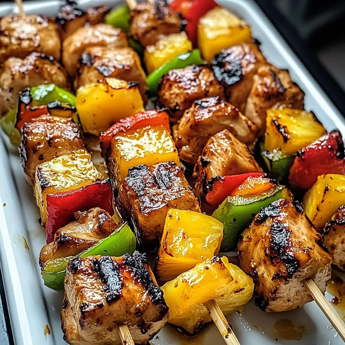 Ananas-Hühnchen-Spieße