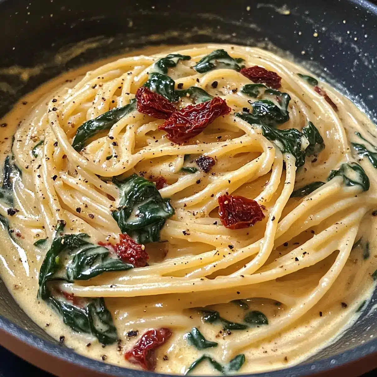 Spaghetti und Spinat