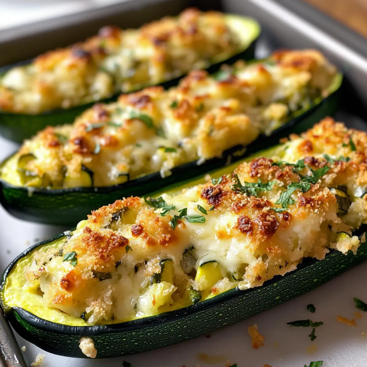 Überbackene Gefüllte Zucchini