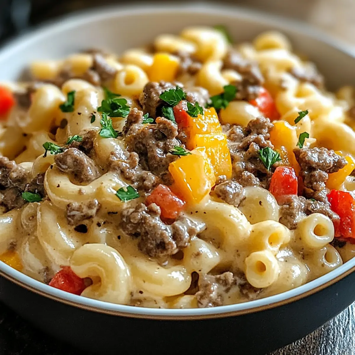 Cremige Philly Cheesesteak Mac & Cheese