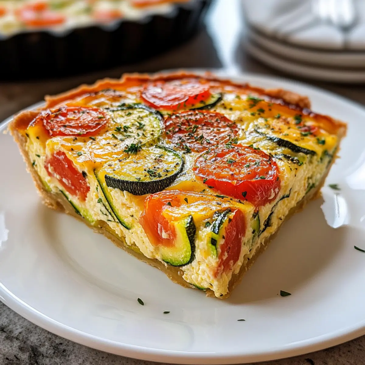 Krustenlose Zucchini-Tomaten-Quiche