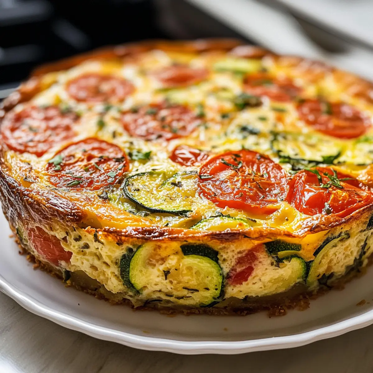 Krustenloser Zucchini-Tomaten-Quiche