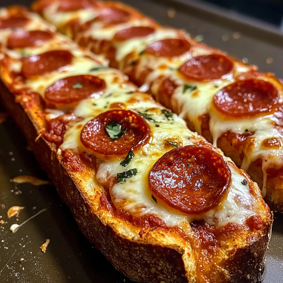 Französisches Brot Pizza