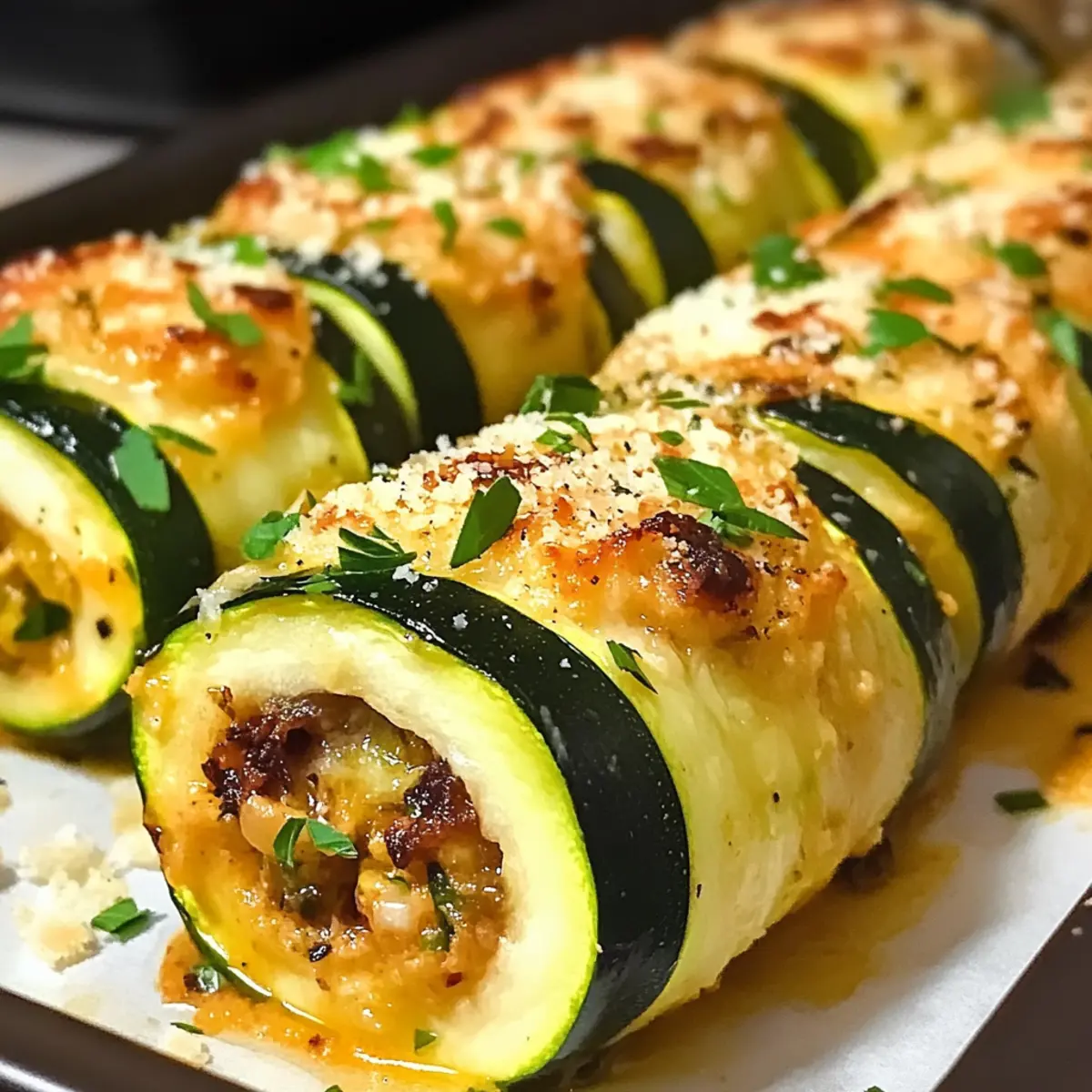 Gefüllte Zucchini-Röllchen