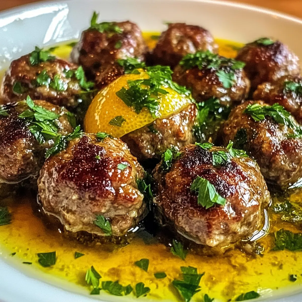 Griechische Fleischbällchen in Zitronensauce