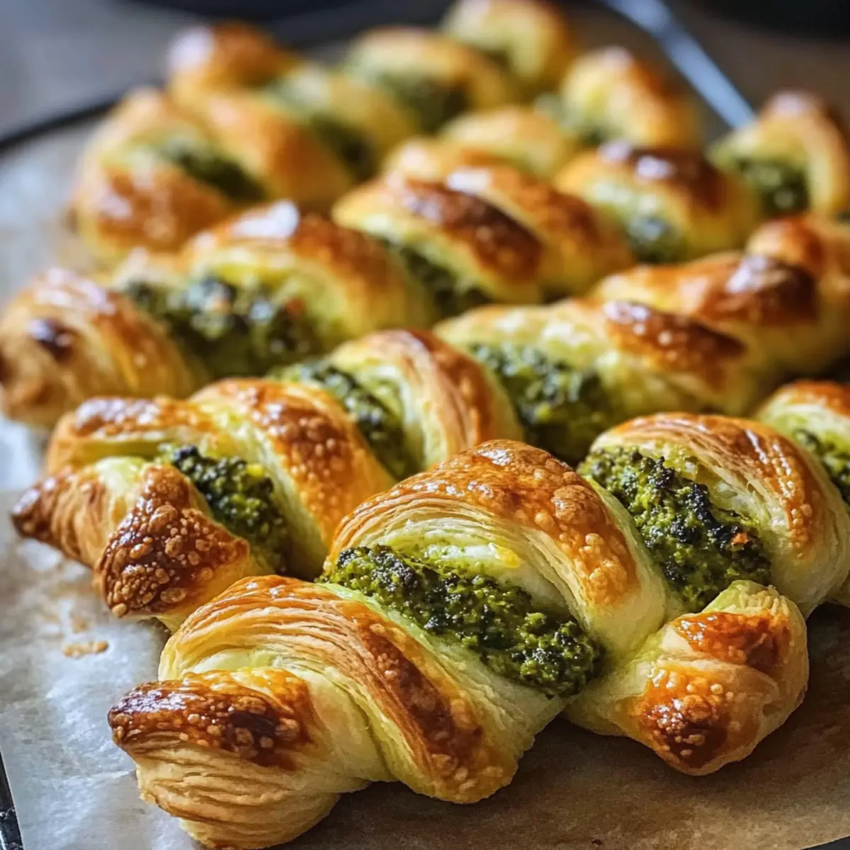 Pesto-Drehungen mit Mozzarella
