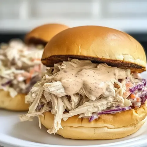Langsamkocher Hähnchen Sandwiches