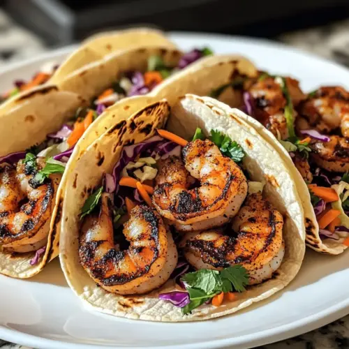 Schwarze Garnelen Tacos mit Slaw