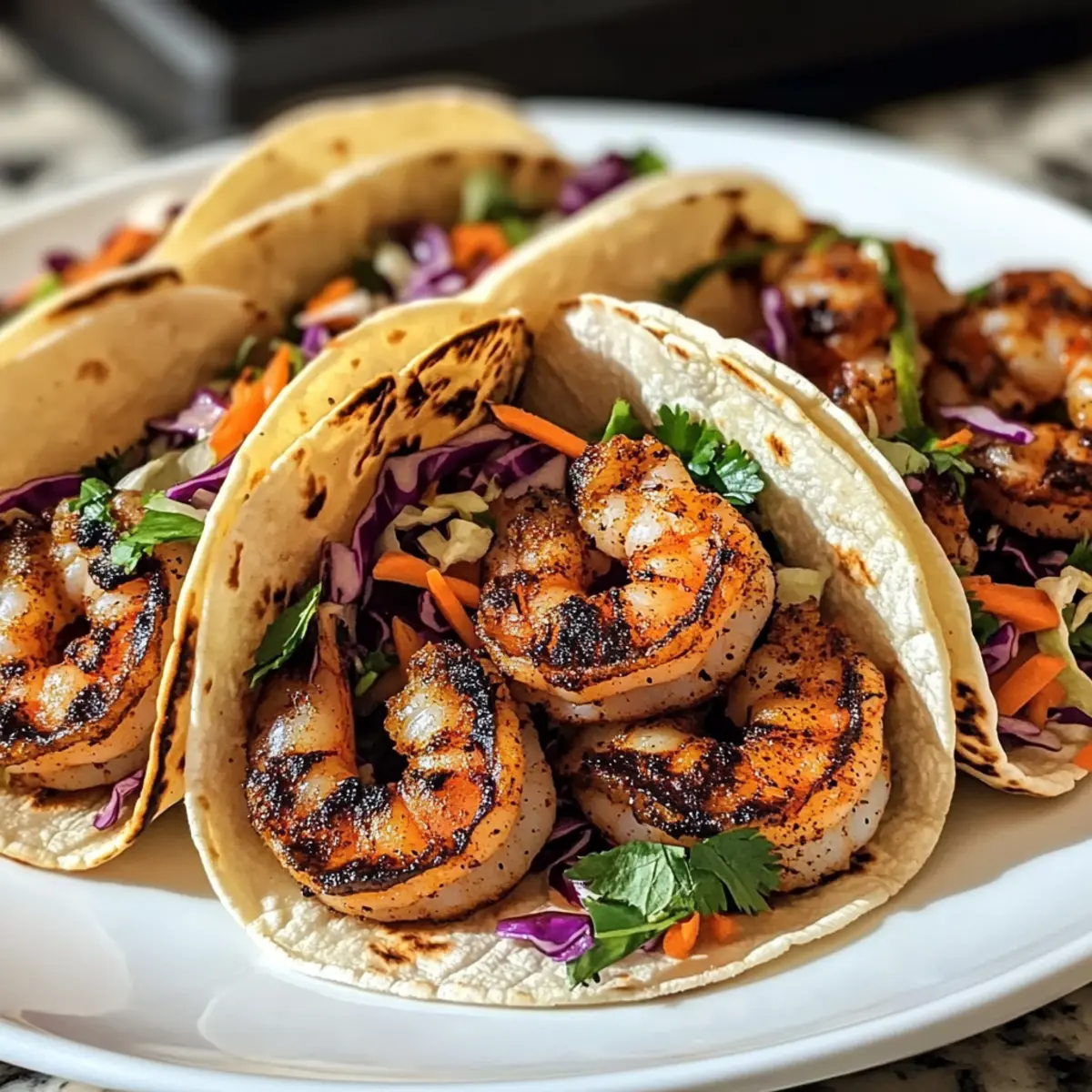 Schwarze Garnelen Tacos mit Slaw