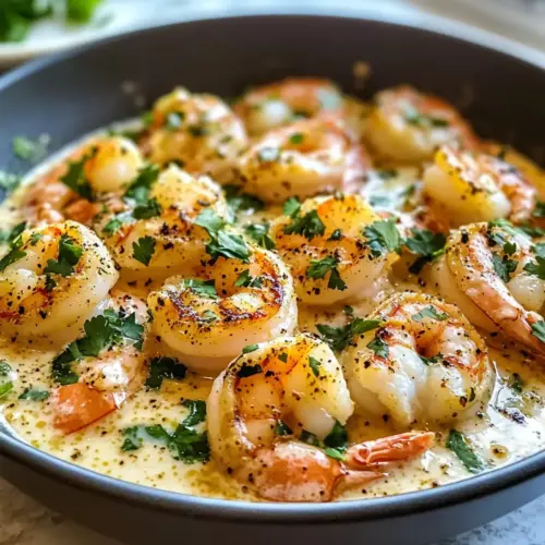 Cremige Kokosnuss-Knoblauch-Garnelen