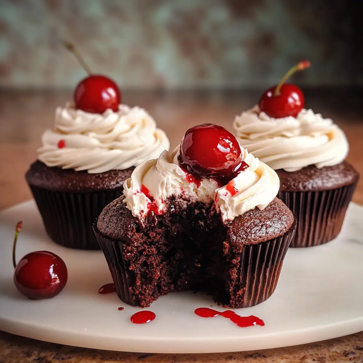 Einfache Schwarzwälder Cupcakes