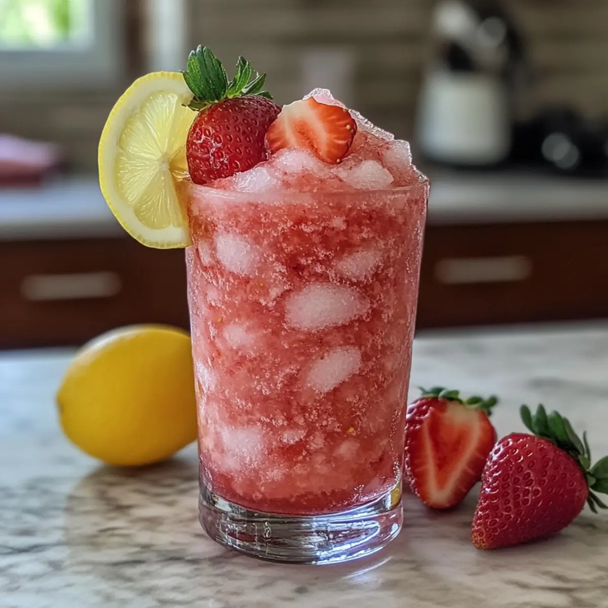 Gefrorene Erdbeer-Zitronenlimonade-Slushies