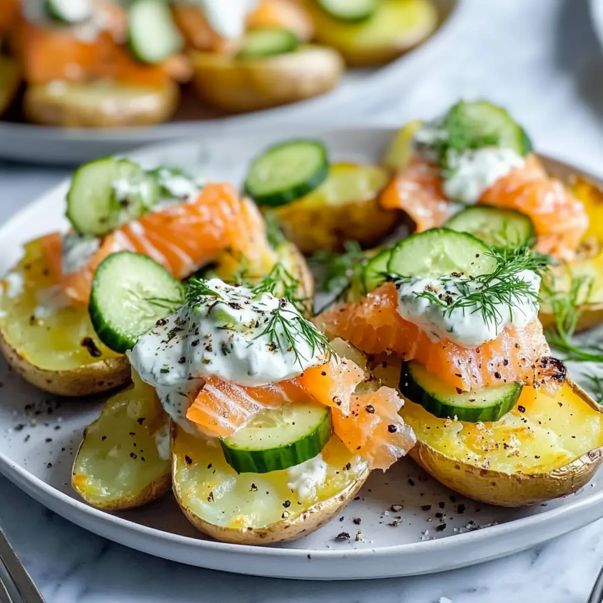 Räucherlachs mit Ofenkartoffeln
