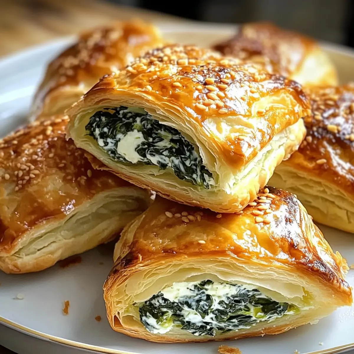 Spinatpasteten mit Frischkäse
