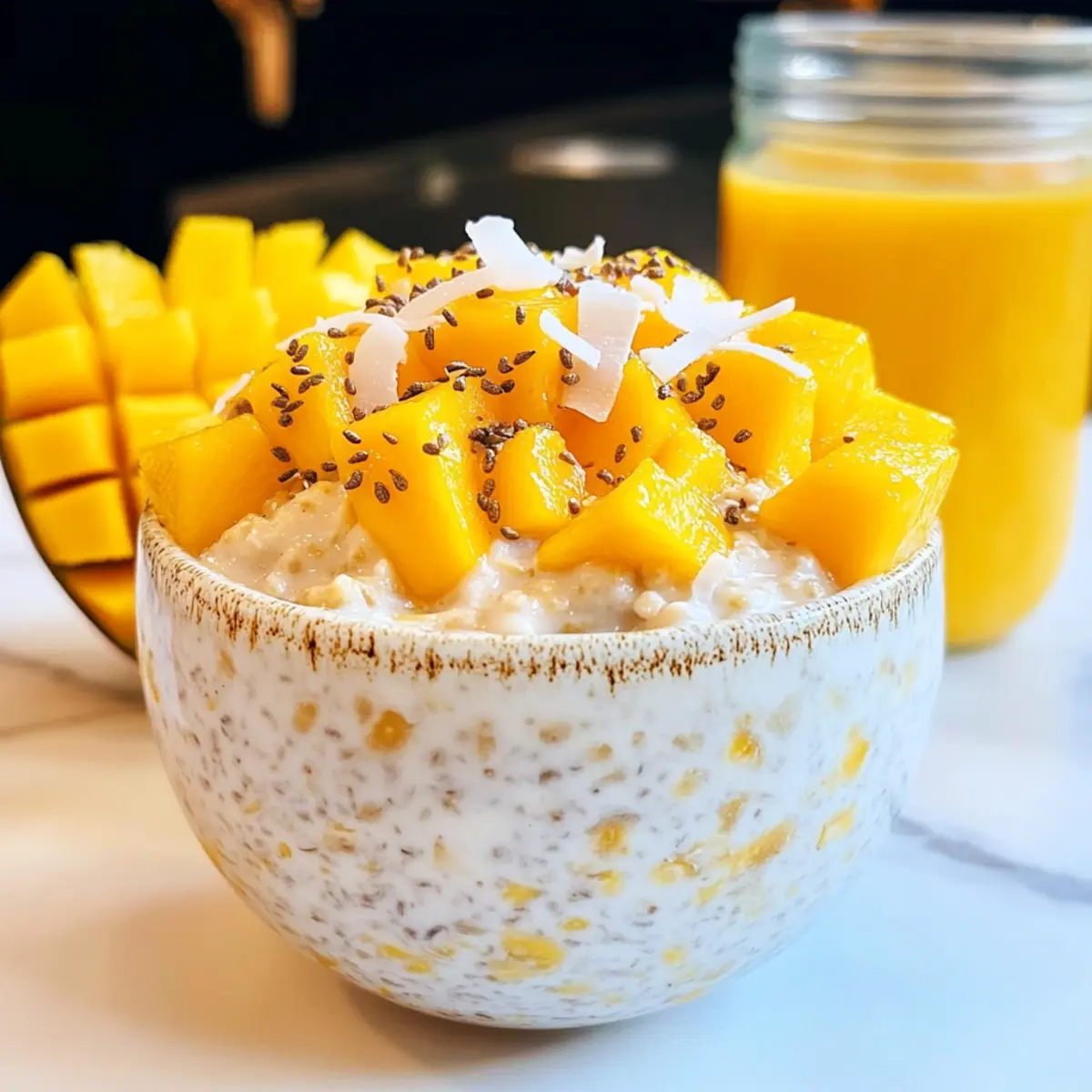 Mango-Kokosnuss-Übernacht-Haferflocken